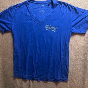 Pressbox Women LG Royal Blue NCAA UK Kentucky Wildcats V-Neck Short Sleeve Shirt